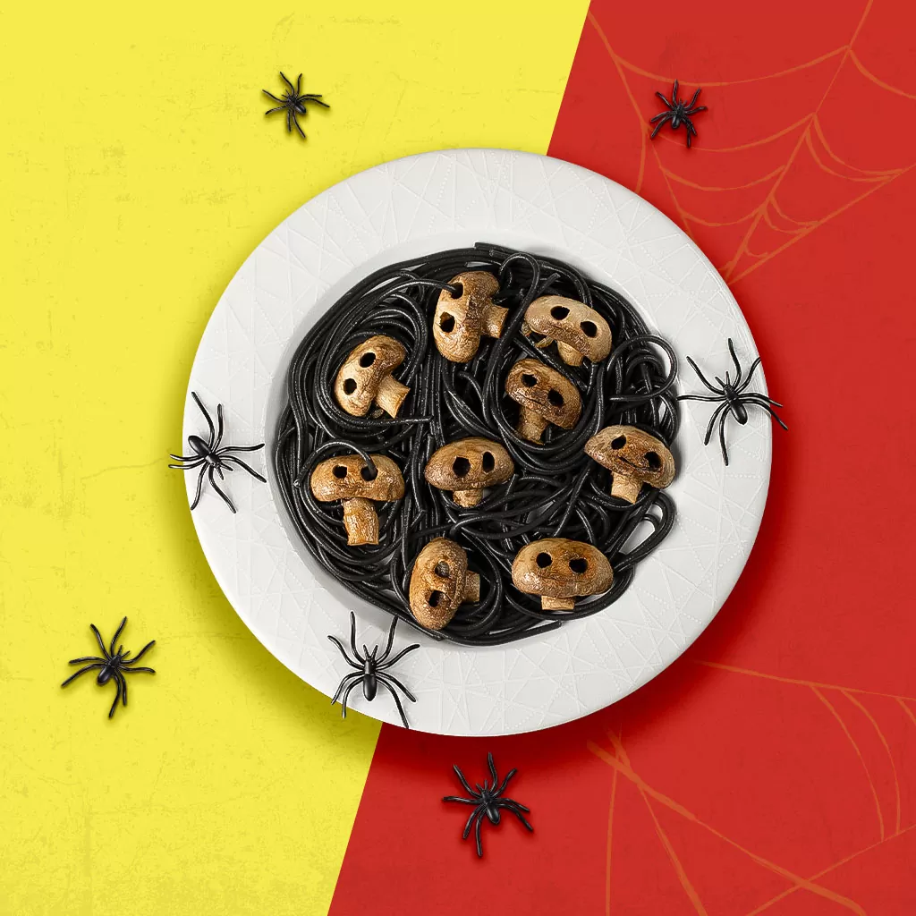 Spaguetti terrorífico en halloween para niños